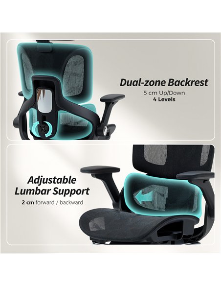 HOMCOM Ergonomic Office Chair, High Back Mesh Desk Chair, Black