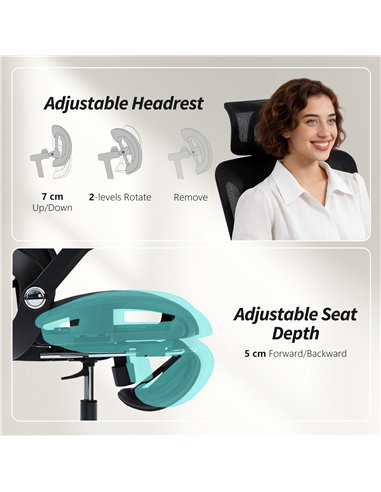 HOMCOM Ergonomic Office Chair, High Back Mesh Desk Chair, Black