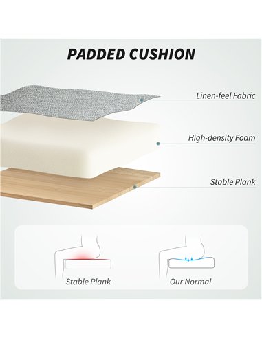 HOMCOM Linen-Look Double-Padded Office Chair - Grey