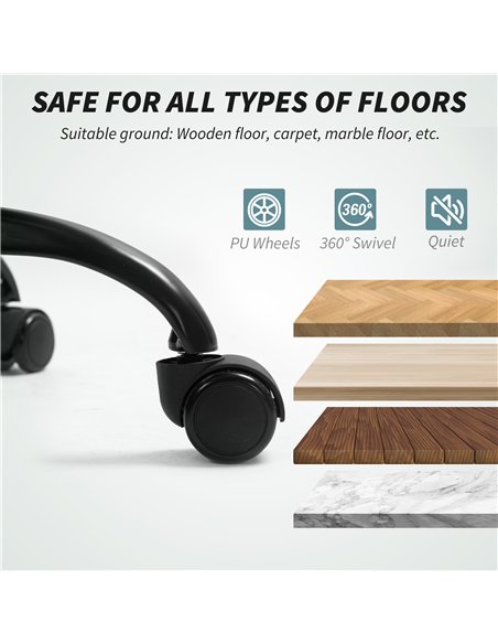 HOMCOM Linen-Look Double-Padded Office Chair - Grey