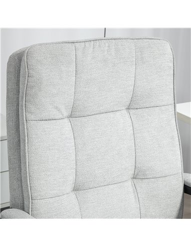 HOMCOM Linen-Look Double-Padded Office Chair - Grey