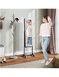 HOMCOM Freestanding Mirrored Jewellery Storage Cabinet - Grey 2