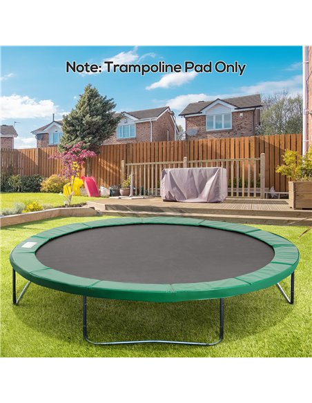 HOMCOM 12FT Replacement Trampoline Pad Thick Foam Safety Φ366cm Spring Cover Bounce Padding - Green