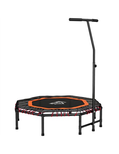 HOMCOM Fitness Trampoline, Bouncer with Adjustable Handle, Max Load 150 kg