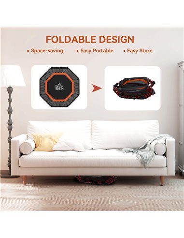 HOMCOM Fitness Trampoline, Bouncer with Adjustable Handle, Max Load 150 kg