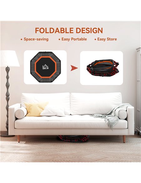 HOMCOM Fitness Trampoline, Bouncer with Adjustable Handle, Max Load 150 kg