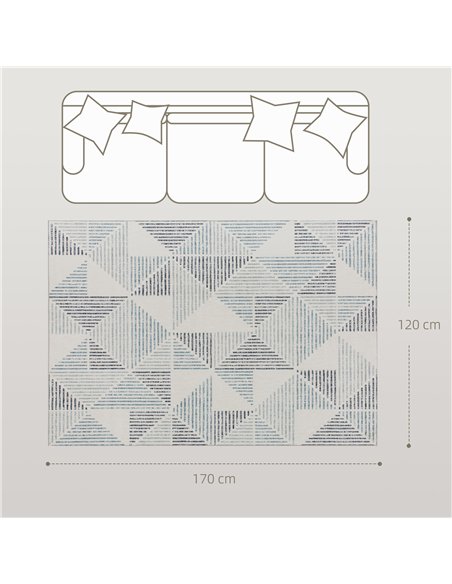 HOMCOM Modern Area Rug, Geometric Pattern Non-Slip Washable Rug, Soft Floor Carpet for Living Room, Bedroom, Dining Room, Home O