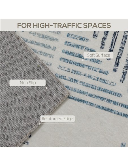 HOMCOM Modern Area Rug, Geometric Pattern Non-Slip Washable Rug, Soft Floor Carpet for Living Room, Bedroom, Dining Room, Home O