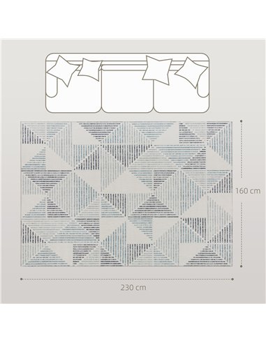 HOMCOM Modern Area Rug, Geometric Pattern Non-Slip Washable Rug, Soft Floor Carpet for Living Room, Bedroom, Dining Room, Home O