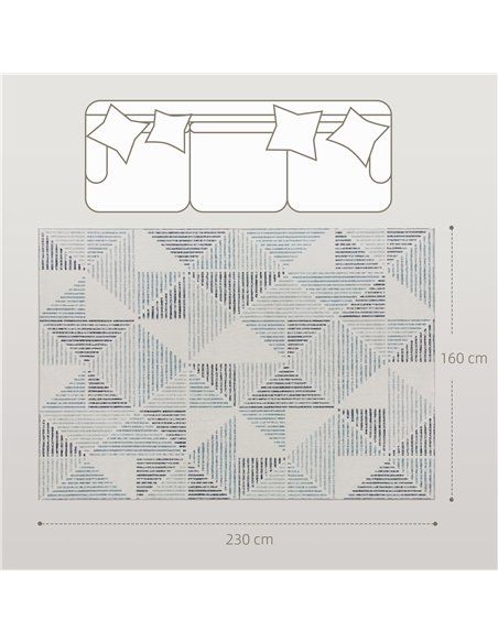 HOMCOM Modern Area Rug, Geometric Pattern Non-Slip Washable Rug, Soft Floor Carpet for Living Room, Bedroom, Dining Room, Home O