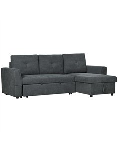 HOMCOM 3 Seater Sofa Bed, L Shaped Pull Out Sofa Bed with Storage, Convertible Click Clack Settee Sectional Sleeper Futon for Li