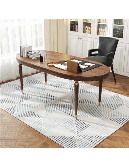 HOMCOM Modern Area Rug, Geometric Pattern Non-Slip Washable Rug, Soft Floor Carpet for Living Room, Bedroom, Dining Room, Home O