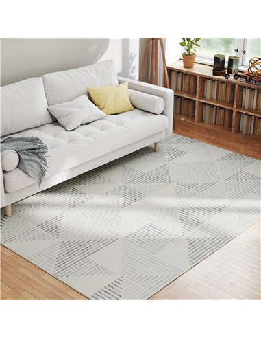 HOMCOM Modern Area Rug, Geometric Pattern Non-Slip Washable Rug, Soft Floor Carpet for Living Room, Bedroom, Dining Room, Home O