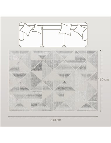 HOMCOM Modern Area Rug, Geometric Pattern Non-Slip Washable Rug, Soft Floor Carpet for Living Room, Bedroom, Dining Room, Home O