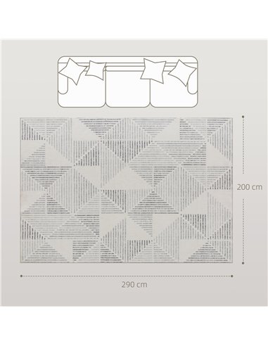 HOMCOM Modern Area Rug, Geometric Pattern Non-Slip Washable Rug, Soft Floor Carpet for Living Room, Bedroom, Dining Room, Home O