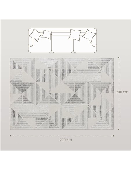 HOMCOM Modern Area Rug, Geometric Pattern Non-Slip Washable Rug, Soft Floor Carpet for Living Room, Bedroom, Dining Room, Home O