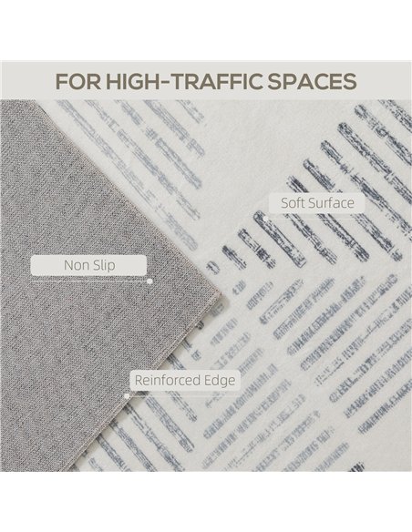 HOMCOM Modern Area Rug, Geometric Pattern Non-Slip Washable Rug, Soft Floor Carpet for Living Room, Bedroom, Dining Room, Home O