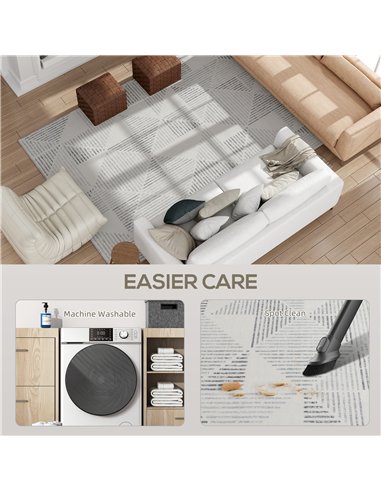 HOMCOM Modern Area Rug, Geometric Pattern Non-Slip Washable Rug, Soft Floor Carpet for Living Room, Bedroom, Dining Room, Home O