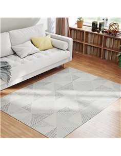 HOMCOM Modern Area Rug, Geometric Pattern Non-Slip Washable Rug, Soft Floor Carpet for Living Room, Bedroom, Dining Room, Home O 2