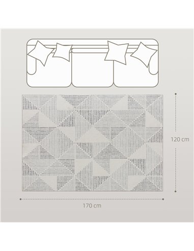 HOMCOM Modern Area Rug, Geometric Pattern Non-Slip Washable Rug, Soft Floor Carpet for Living Room, Bedroom, Dining Room, Home O