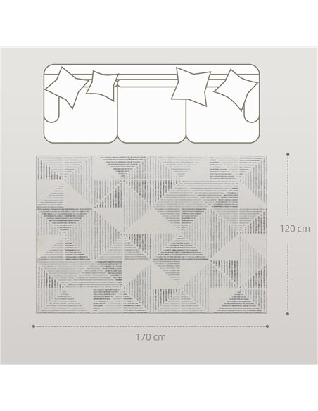 HOMCOM Modern Area Rug, Geometric Pattern Non-Slip Washable Rug, Soft Floor Carpet for Living Room, Bedroom, Dining Room, Home O