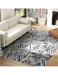 HOMCOM Modern Area Rug, Triangle Pattern Non-Slip Washable Rug, Chenille Floor Carpet for Living Room, Bedroom, Dining Room, Hom 2