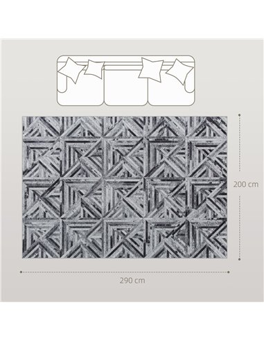 HOMCOM Modern Area Rug, Triangle Pattern Non-Slip Washable Rug, Chenille Floor Carpet for Living Room, Bedroom, Dining Room, Hom