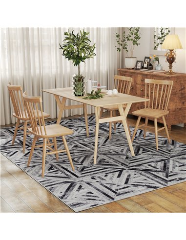 HOMCOM Modern Area Rug, Triangle Pattern Non-Slip Washable Rug, Chenille Floor Carpet for Living Room, Bedroom, Dining Room, Hom