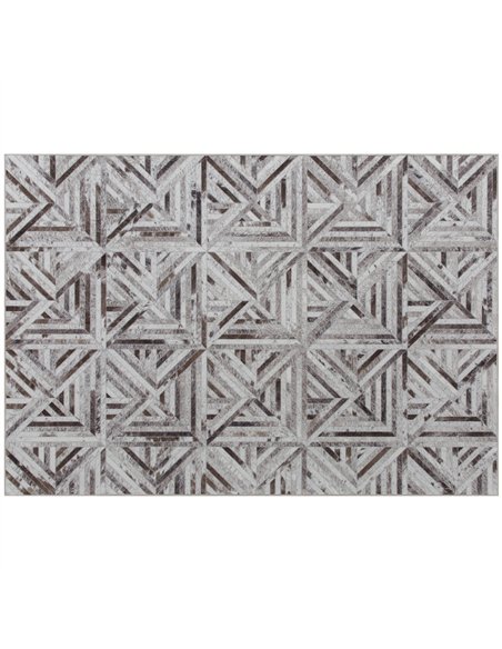 HOMCOM Modern Area Rug, Triangle Pattern Non-Slip Washable Rug, Chenille Floor Carpet for Living Room, Bedroom, Dining Room, Hom