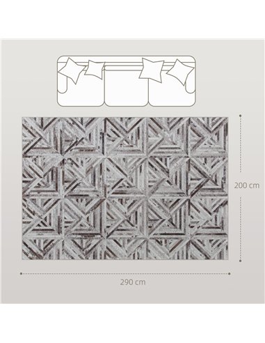 HOMCOM Modern Area Rug, Triangle Pattern Non-Slip Washable Rug, Chenille Floor Carpet for Living Room, Bedroom, Dining Room, Hom