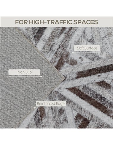 HOMCOM Modern Area Rug, Triangle Pattern Non-Slip Washable Rug, Chenille Floor Carpet for Living Room, Bedroom, Dining Room, Hom