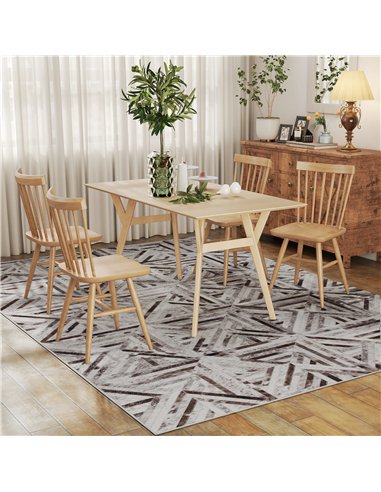 HOMCOM Modern Area Rug, Triangle Pattern Non-Slip Washable Rug, Chenille Floor Carpet for Living Room, Bedroom, Dining Room, Hom