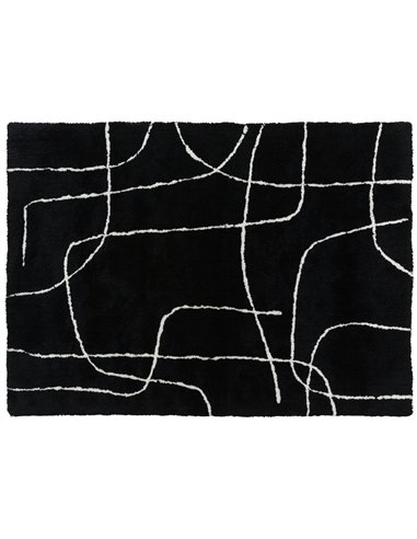 HOMCOM Modern Fluffy Area Rug, Geometric Pattern Washable Rug, Soft High Pile Floor Carpet for Living Room, Bedroom, Dining Room