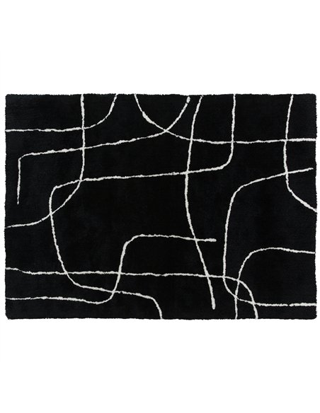 HOMCOM Modern Fluffy Area Rug, Geometric Pattern Washable Rug, Soft High Pile Floor Carpet for Living Room, Bedroom, Dining Room