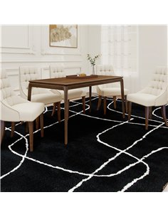 HOMCOM Modern Fluffy Area Rug, Geometric Pattern Washable Rug, Soft High Pile Floor Carpet for Living Room, Bedroom, Dining Room 2