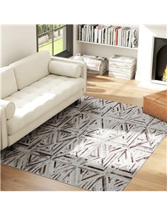 HOMCOM Modern Area Rug, Triangle Pattern Non-Slip Washable Rug, Chenille Floor Carpet for Living Room, Bedroom, Dining Room, Hom 2
