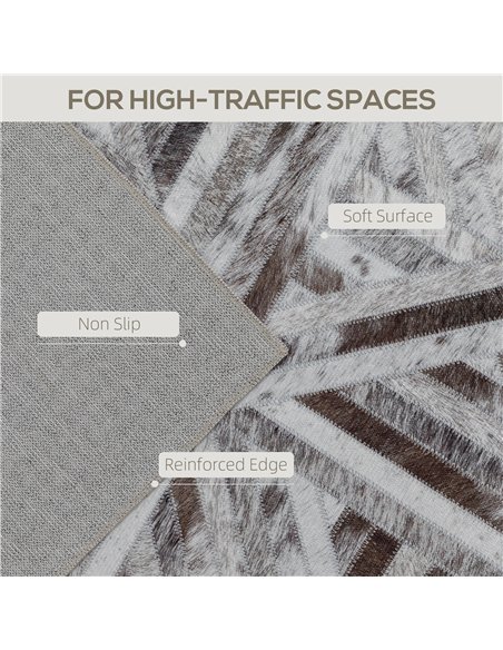 HOMCOM Modern Area Rug, Triangle Pattern Non-Slip Washable Rug, Chenille Floor Carpet for Living Room, Bedroom, Dining Room, Hom