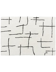 HOMCOM Modern Fluffy Area Rug, Geometric Pattern Washable Rug, Soft High Pile Floor Carpet for Living Room, Bedroom, Dining Room