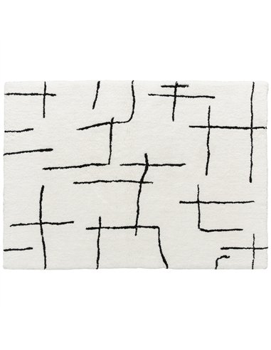 HOMCOM Modern Fluffy Area Rug, Geometric Pattern Washable Rug, Soft High Pile Floor Carpet for Living Room, Bedroom, Dining Room