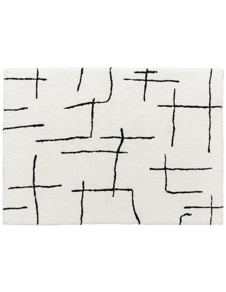 HOMCOM Modern Fluffy Area Rug, Geometric Pattern Washable Rug, Soft High Pile Floor Carpet for Living Room, Bedroom, Dining Room