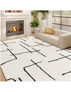 HOMCOM Modern Fluffy Area Rug, Geometric Pattern Washable Rug, Soft High Pile Floor Carpet for Living Room, Bedroom, Dining Room 2