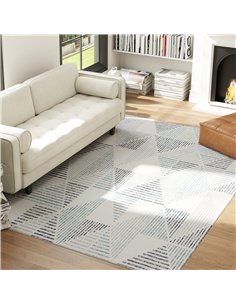 HOMCOM Modern Area Rug, Geometric Pattern Non-Slip Washable Rug, Soft Floor Carpet for Living Room, Bedroom, Dining Room, Home O 2