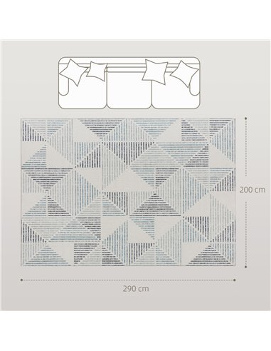 HOMCOM Modern Area Rug, Geometric Pattern Non-Slip Washable Rug, Soft Floor Carpet for Living Room, Bedroom, Dining Room, Home O