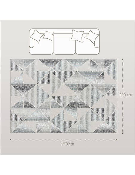 HOMCOM Modern Area Rug, Geometric Pattern Non-Slip Washable Rug, Soft Floor Carpet for Living Room, Bedroom, Dining Room, Home O