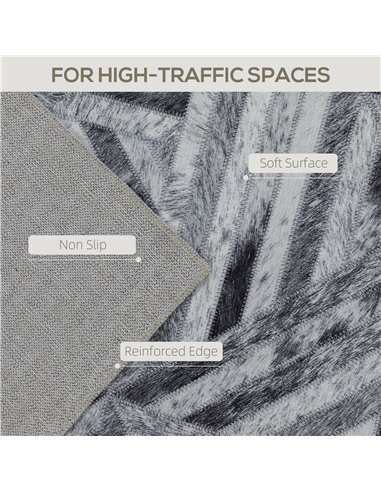 HOMCOM Modern Area Rug, Triangle Pattern Non-Slip Washable Rug, Chenille Floor Carpet for Living Room, Bedroom, Dining Room, Hom