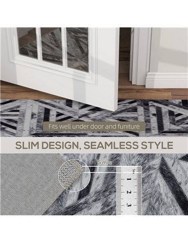 HOMCOM Modern Area Rug, Triangle Pattern Non-Slip Washable Rug, Chenille Floor Carpet for Living Room, Bedroom, Dining Room, Hom