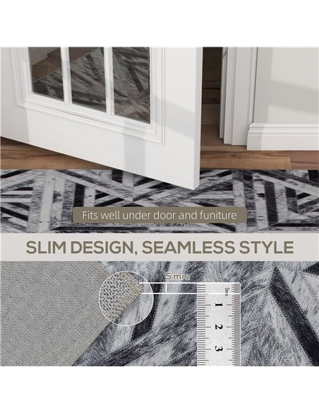 HOMCOM Modern Area Rug, Triangle Pattern Non-Slip Washable Rug, Chenille Floor Carpet for Living Room, Bedroom, Dining Room, Hom