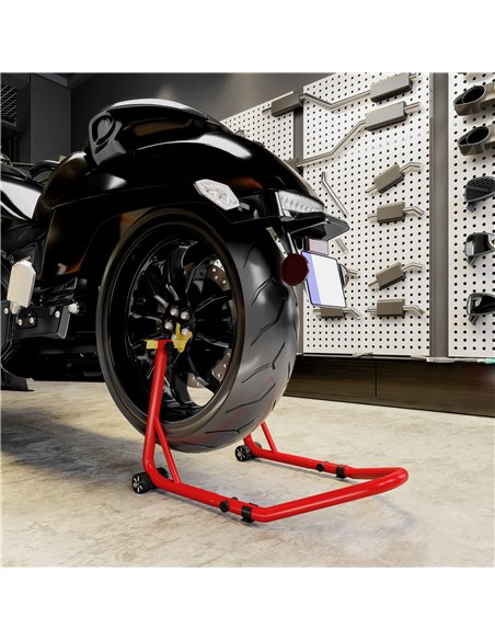 HOMCOM Motorcycle Rear Wheel Stand, 544 kg Capacity Heavy Duty Steel Motorbike Motorcycle Paddock Stand Lift with Adjustable U +