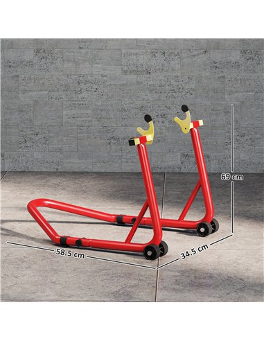 HOMCOM Motorcycle Rear Wheel Stand, 544 kg Capacity Heavy Duty Steel Motorbike Motorcycle Paddock Stand Lift with Adjustable U +