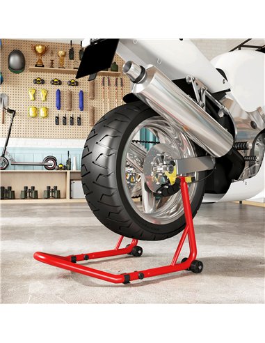 HOMCOM Motorcycle Rear Wheel Stand, 544 kg Capacity Heavy Duty Steel Motorbike Motorcycle Paddock Stand Lift with Adjustable U +